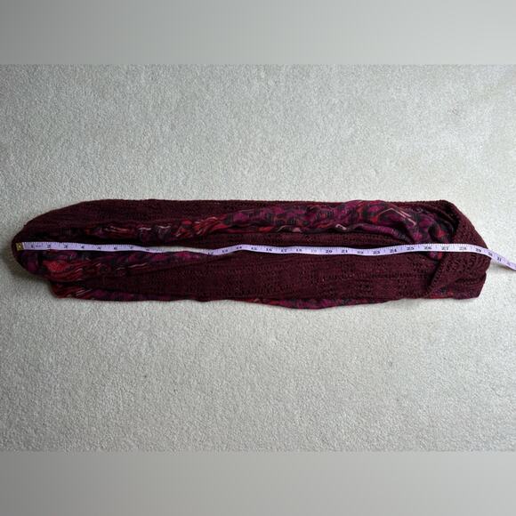 Maroon Red and Pink Textured Infinity Scarf - Picture 6 of 7